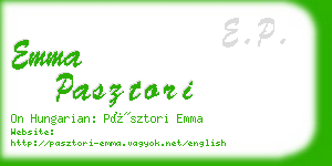 emma pasztori business card